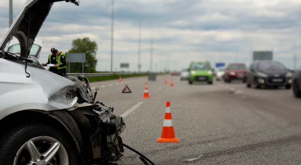 wypadek na autostradzie