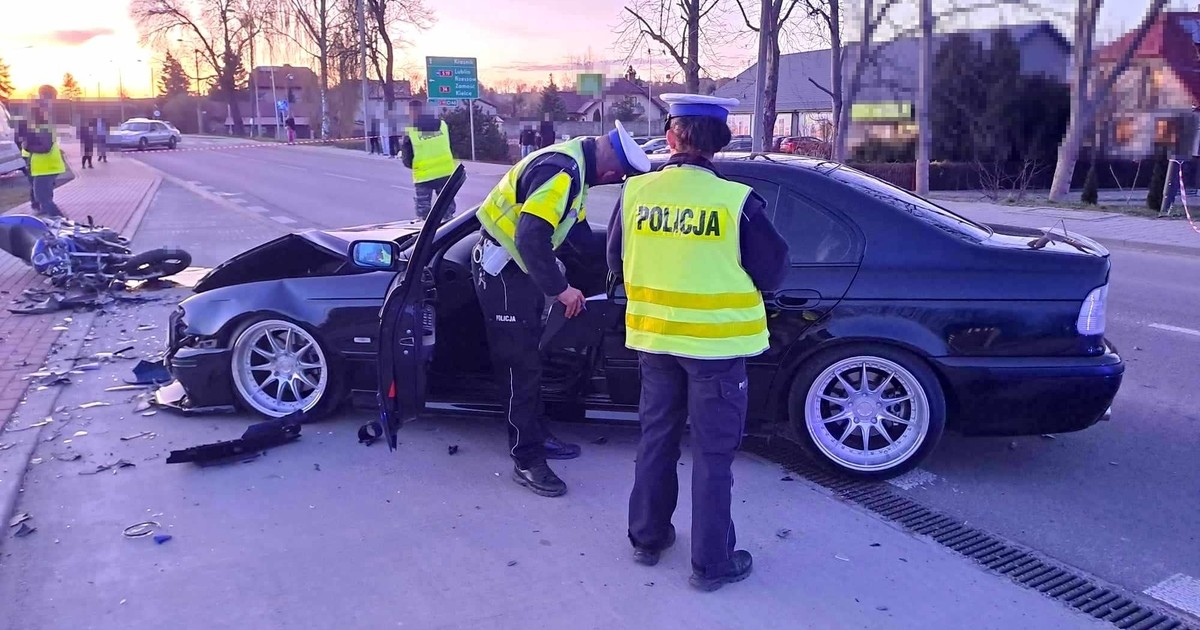 W wypadku zginął policjant jadący motocyklem