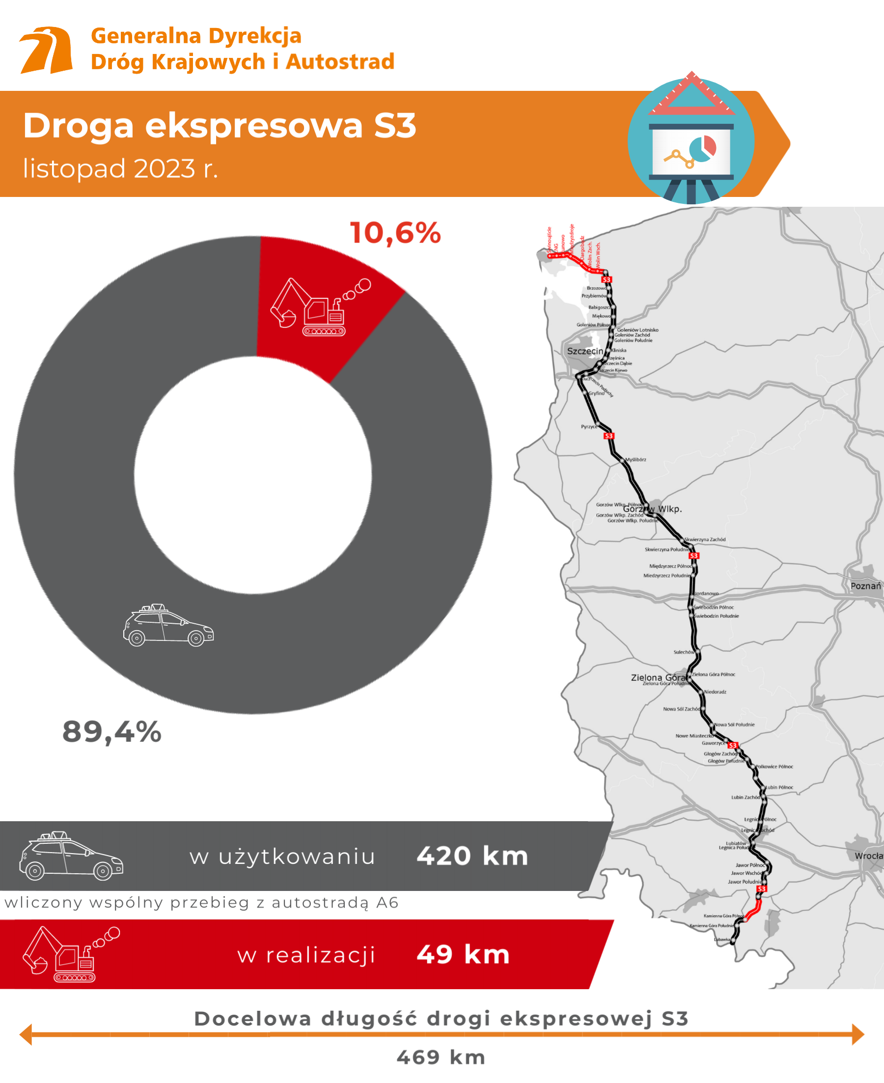 Droga ekspresowa S3 - stan realizacji, grudzień 2023 r.