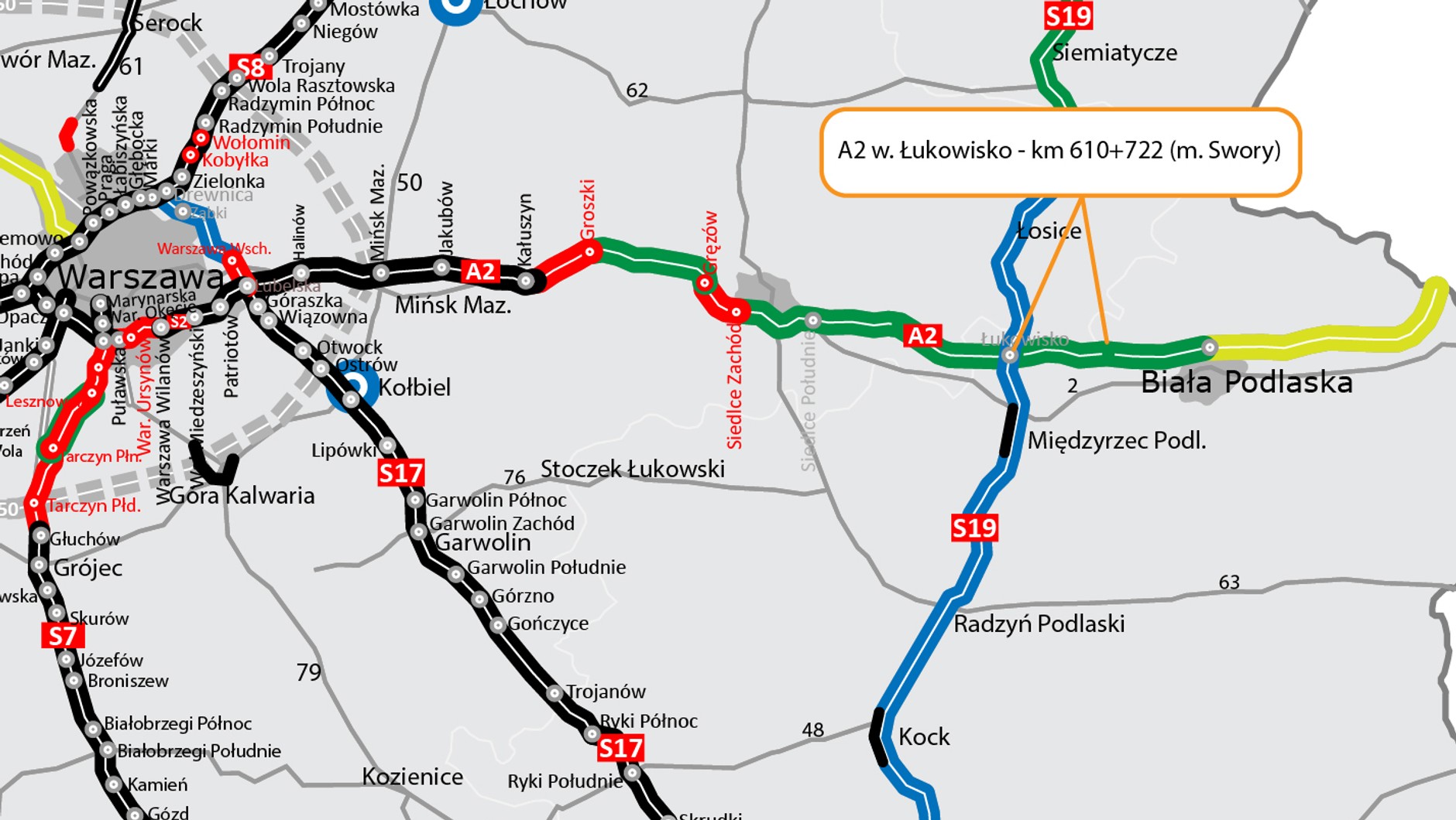 Autostrada A2: Łukowisko - Swory