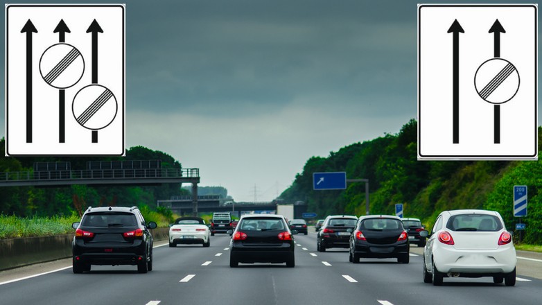 Znaki drogowe na niemieckiej autostradzie