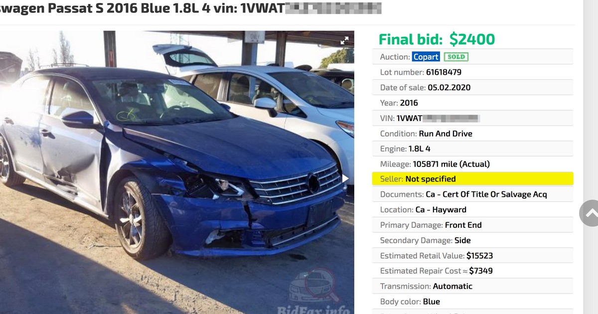 Typowe auto sprowadzane z USA: nawet jeździ, ale wymaga naprawy i ma tytuł „Salvage”