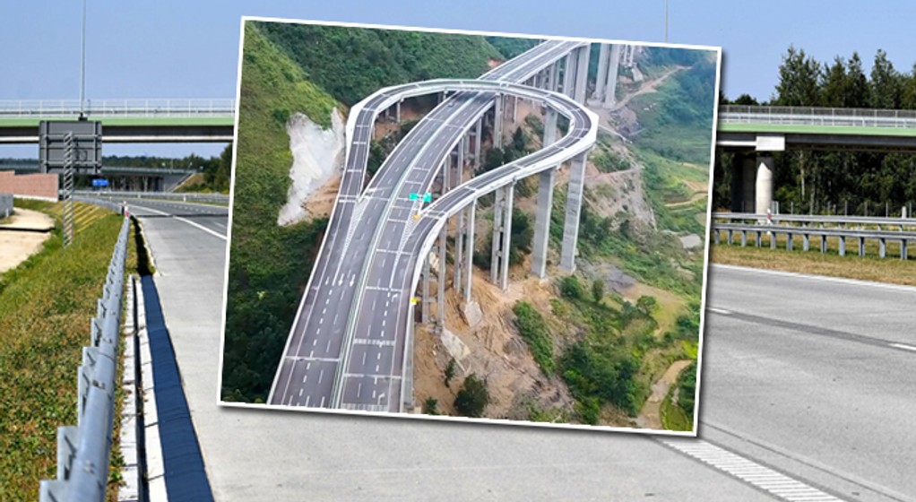 Dziwny wiadukt na autostradzie w Chinach