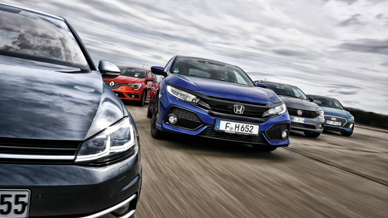 Fiat Tipo vs. Honda Civic, Hyundai i30, Renault Megane i VW Golf
