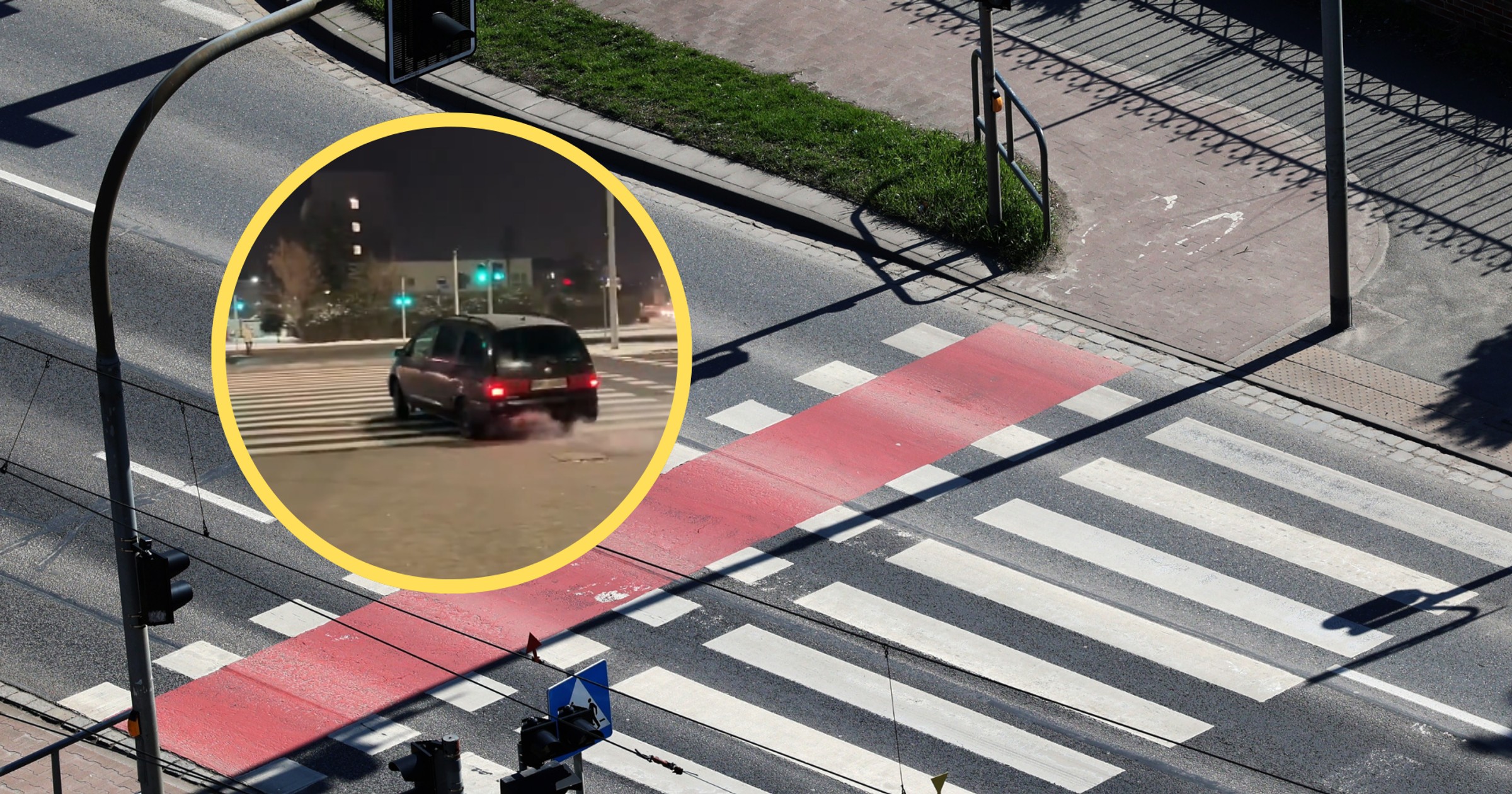Wjechał samochodem na przejście dla pieszych (fot. x.com/Stop_Cham)