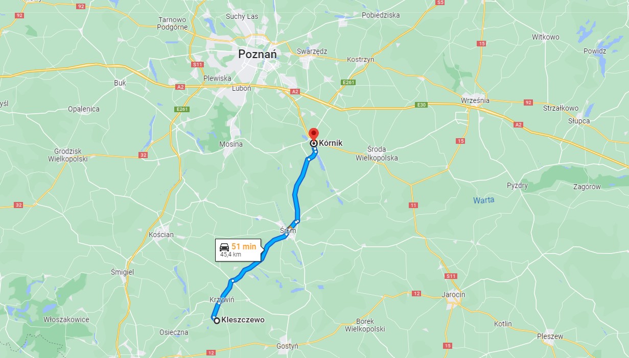 Trasa Kleszczwo-Kórnik