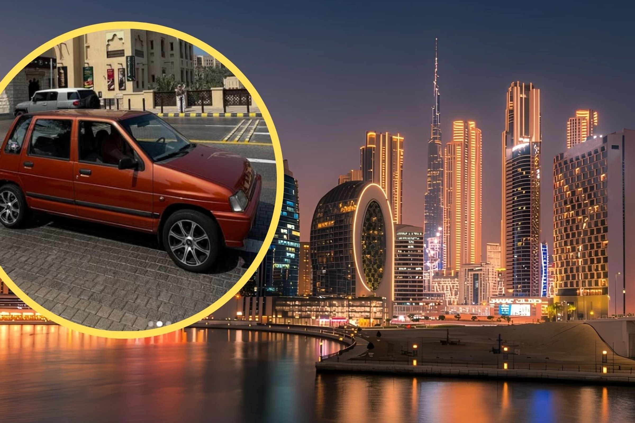 Polacy udali się w niezwykłą podróż. Ich pomarańczowe Tico zrobiło furorę w Dubaju