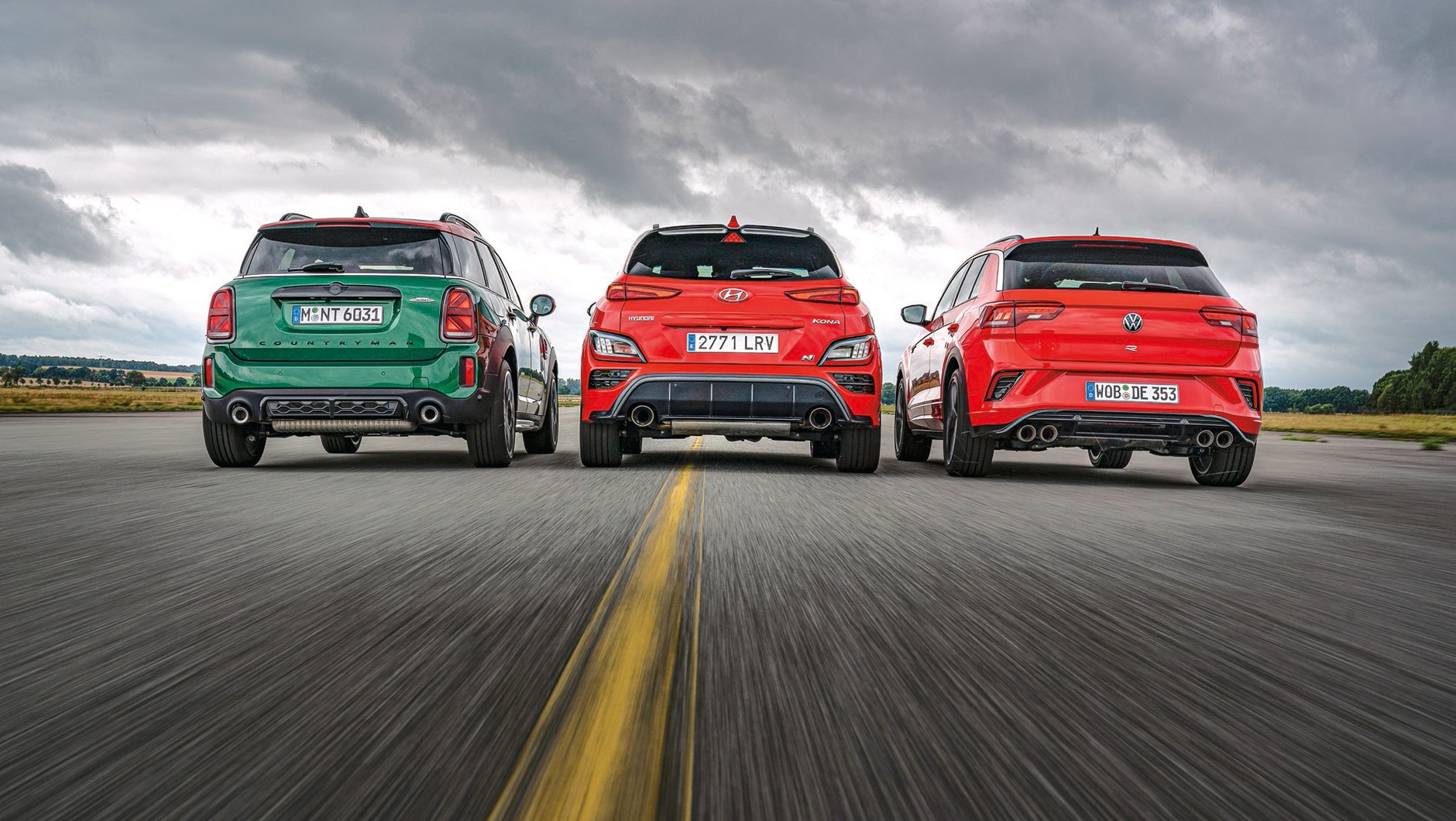 Hyundai Kona N, Mini Countryman John Cooper Works, Volkswagen T-Roc R
