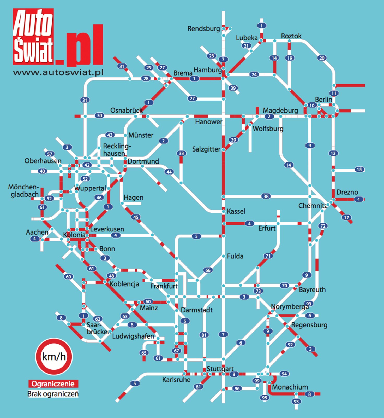 Autostrady bez limitu prędkości