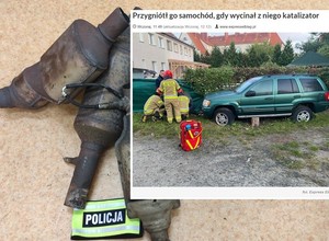 Złodziej katalizatorów złapany na gorącym uczynku. Przygniótł go okradany samochód