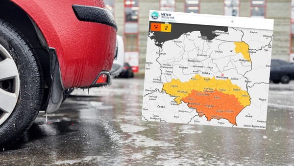 Mapa alertów IMGW ostrzegających przed gołoledzią