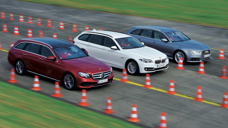 Mercedes klasy E kombi kontra BMW serii 5 Touring i Audi A6 Avant