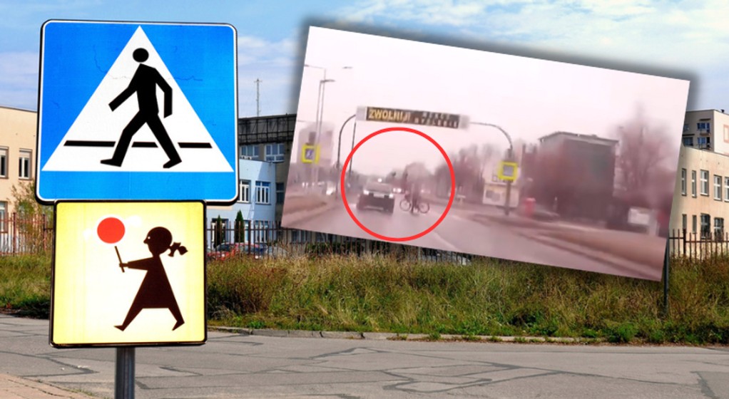 Cyklista przeżył prawdziwe chwile grozy (Screen: Facebook/Stop Cham)