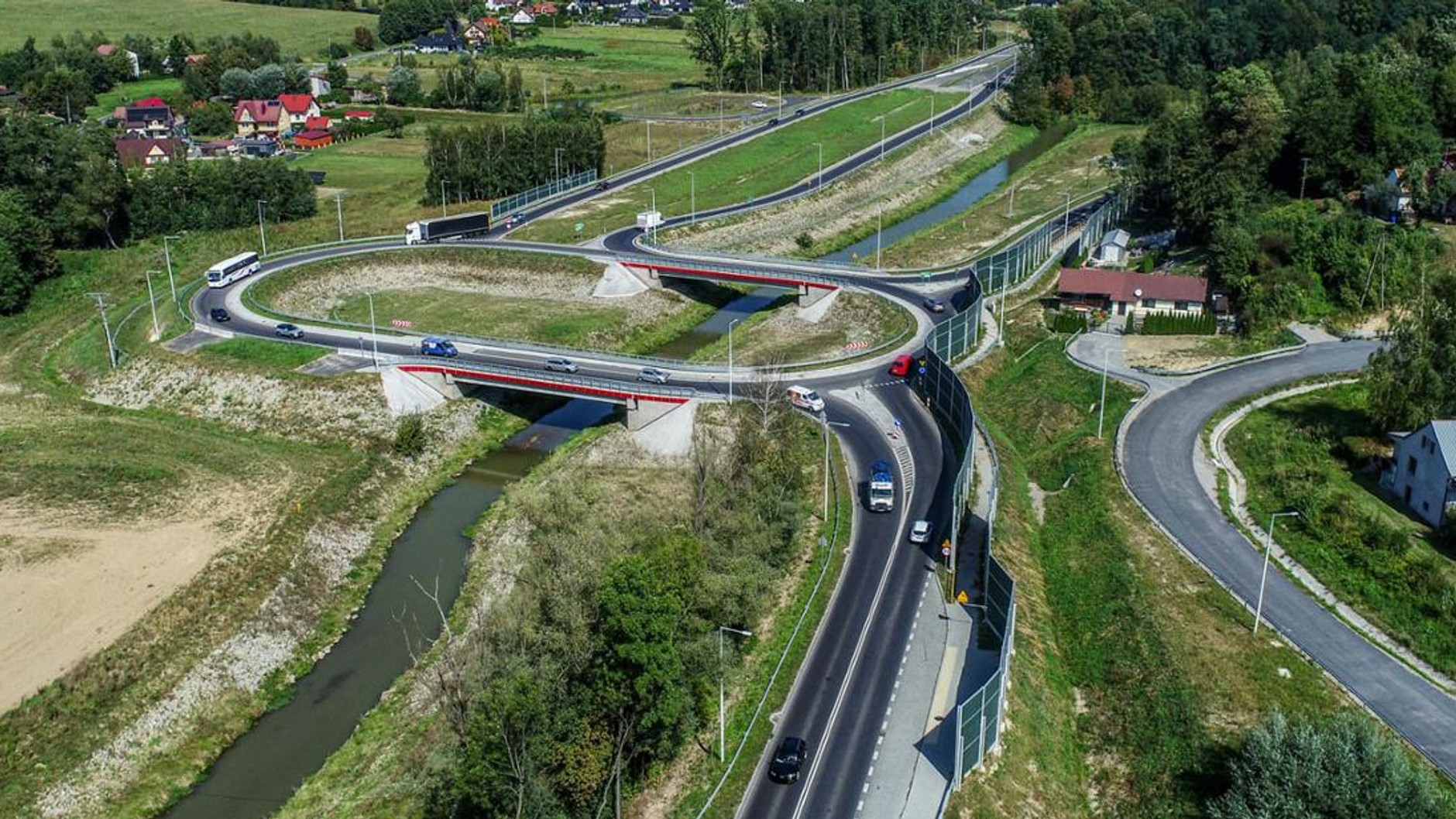 DK75, Łącznik Brzeski, widok z drona