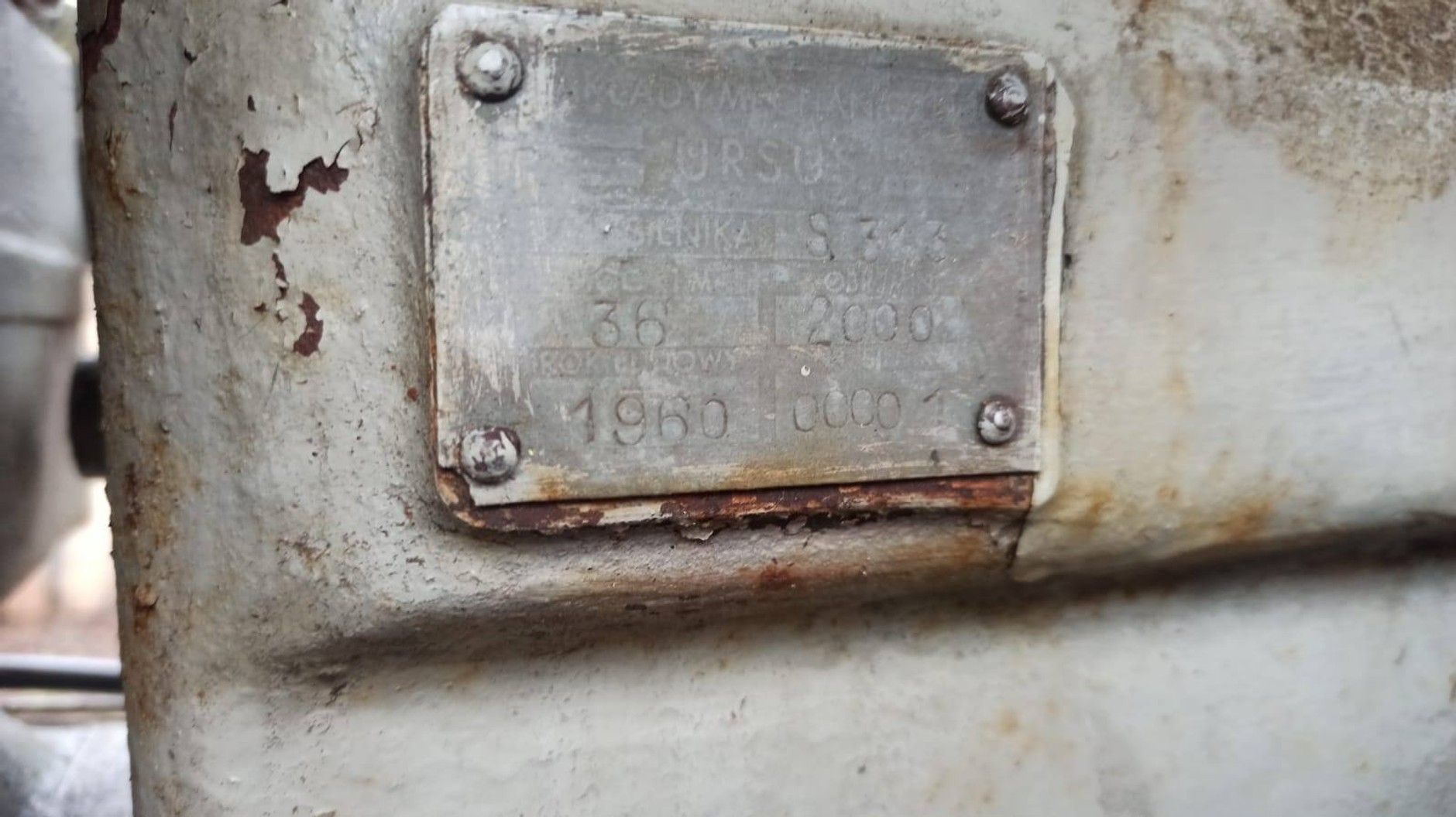 Tabliczka znamionowa silnika Ursusa C-336