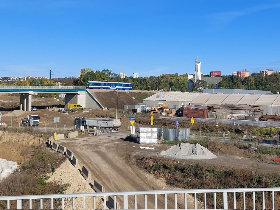 S7 - próby obciążeniowe wiaduktu tramwajowego