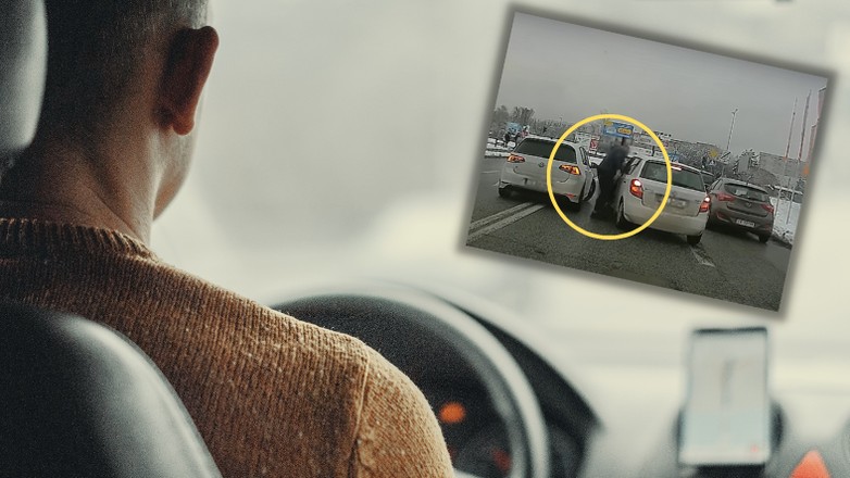 Takiego manewru kierowca się nie spodziewał (Screen: YouTube/Stop Cham)