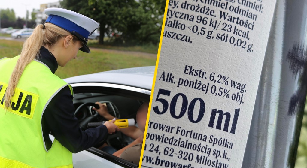 Kontrola trzeźwości. Czy kierowca może pić piwo bezalkoholowe "alk. do 0,5 proc."? Tak!