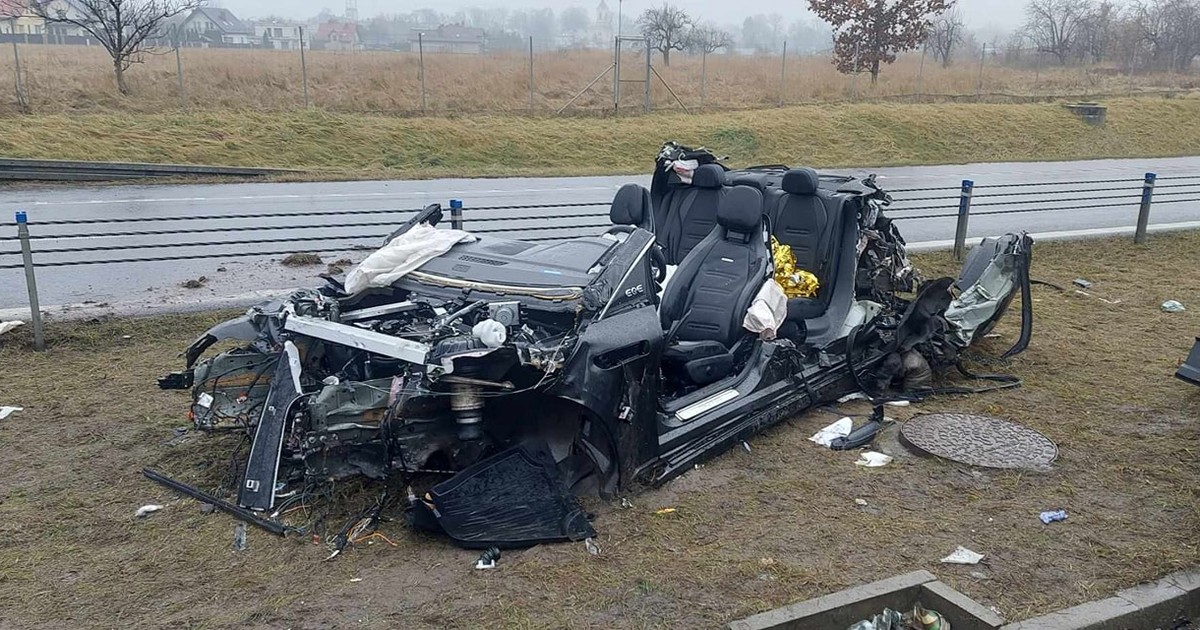 Wypadek elektrycznego Mercedesa na S8