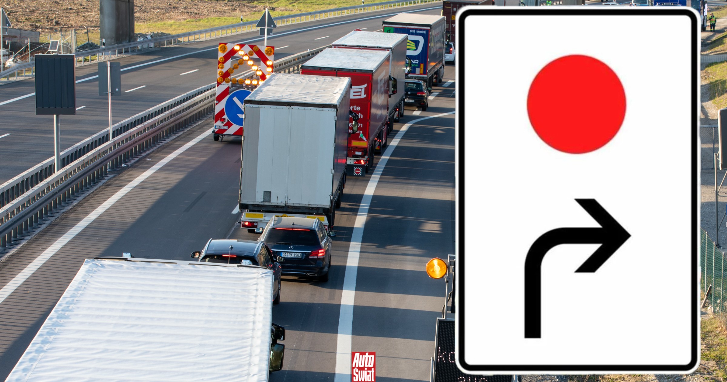 Czy wiesz, co oznacza czerwona kropka i strzałka na znaku? Kto wie, ten dużo oszczędza