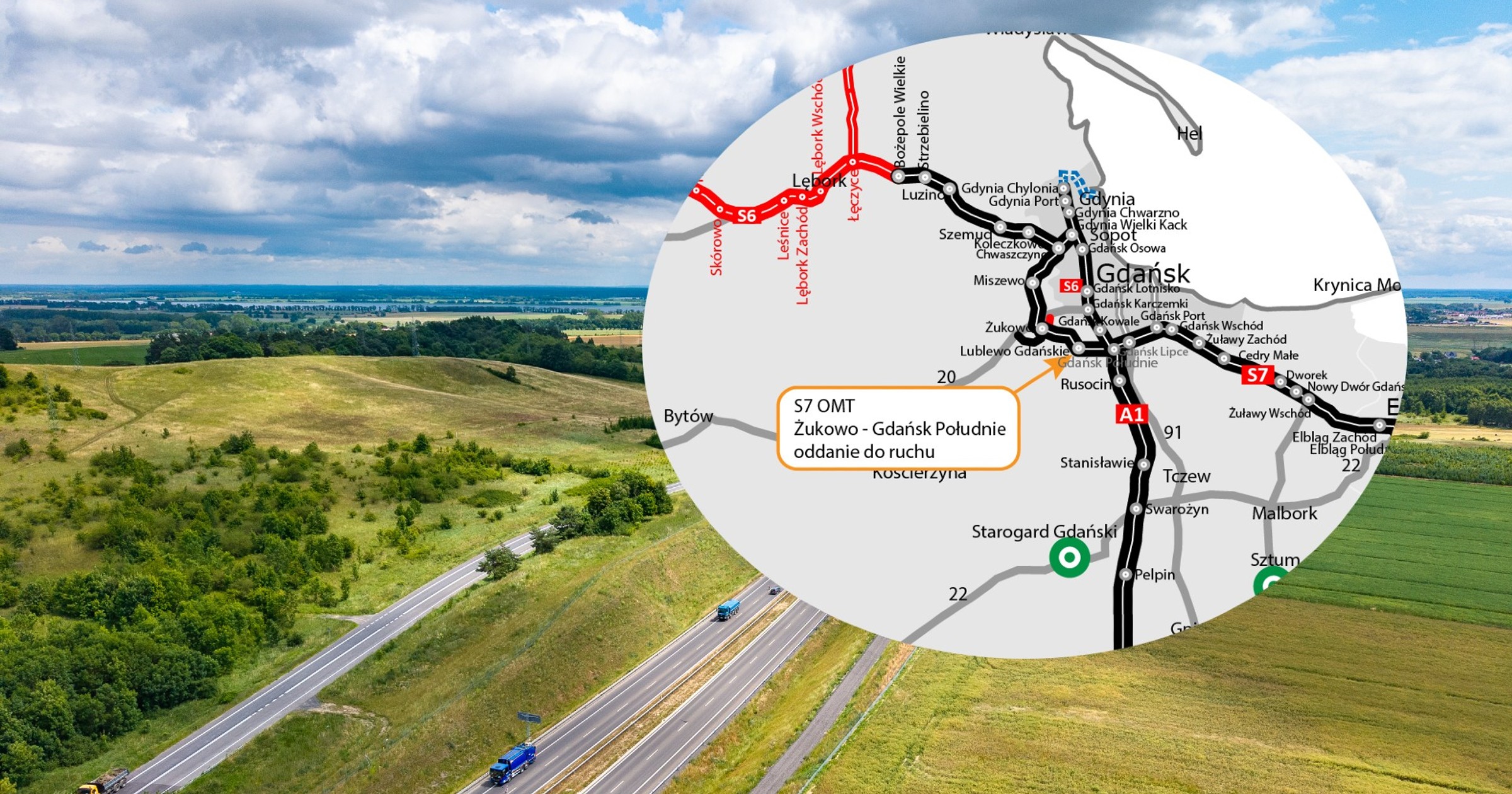 S7 Obwodnica Metropolii Trójmiejskiej (OMT) - mapa