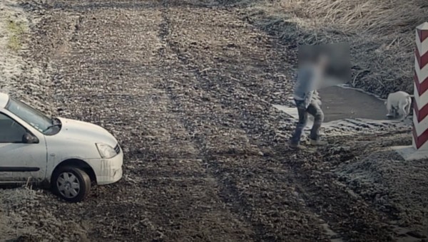 Interwencja przy granicy z Ukrainą. Straż Graniczna obserwowała białe auto [WIDEO]