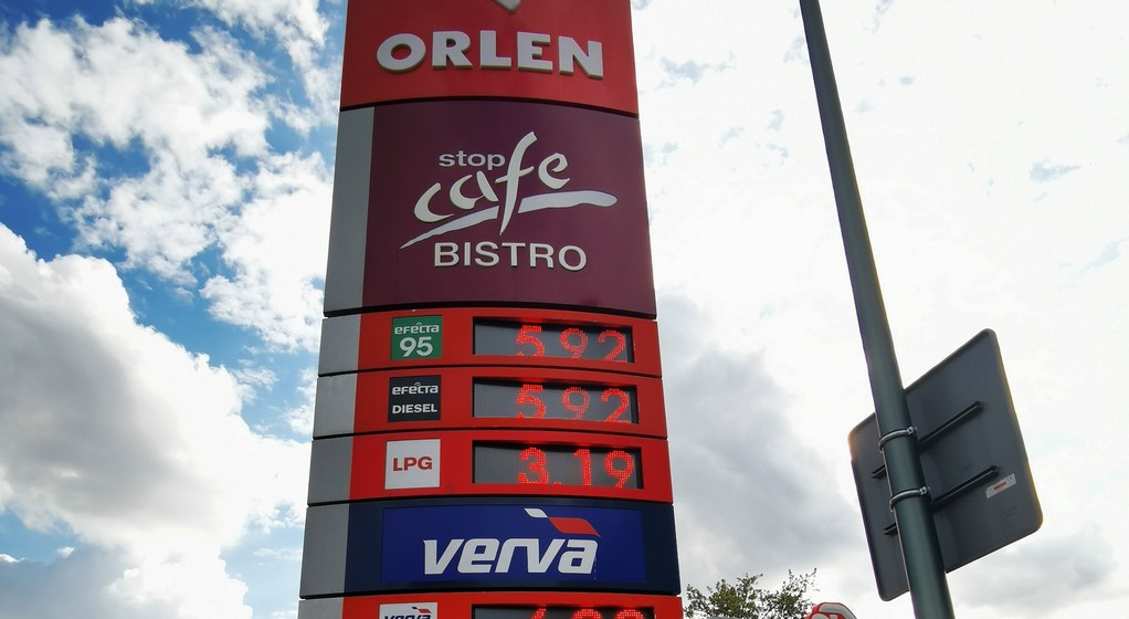 Cena paliwa na stacji Orlen w Warszawie, 14 października 2021