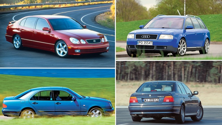 Auta klasy wyższej z silnikami V8 z lat 90. XX wieku.