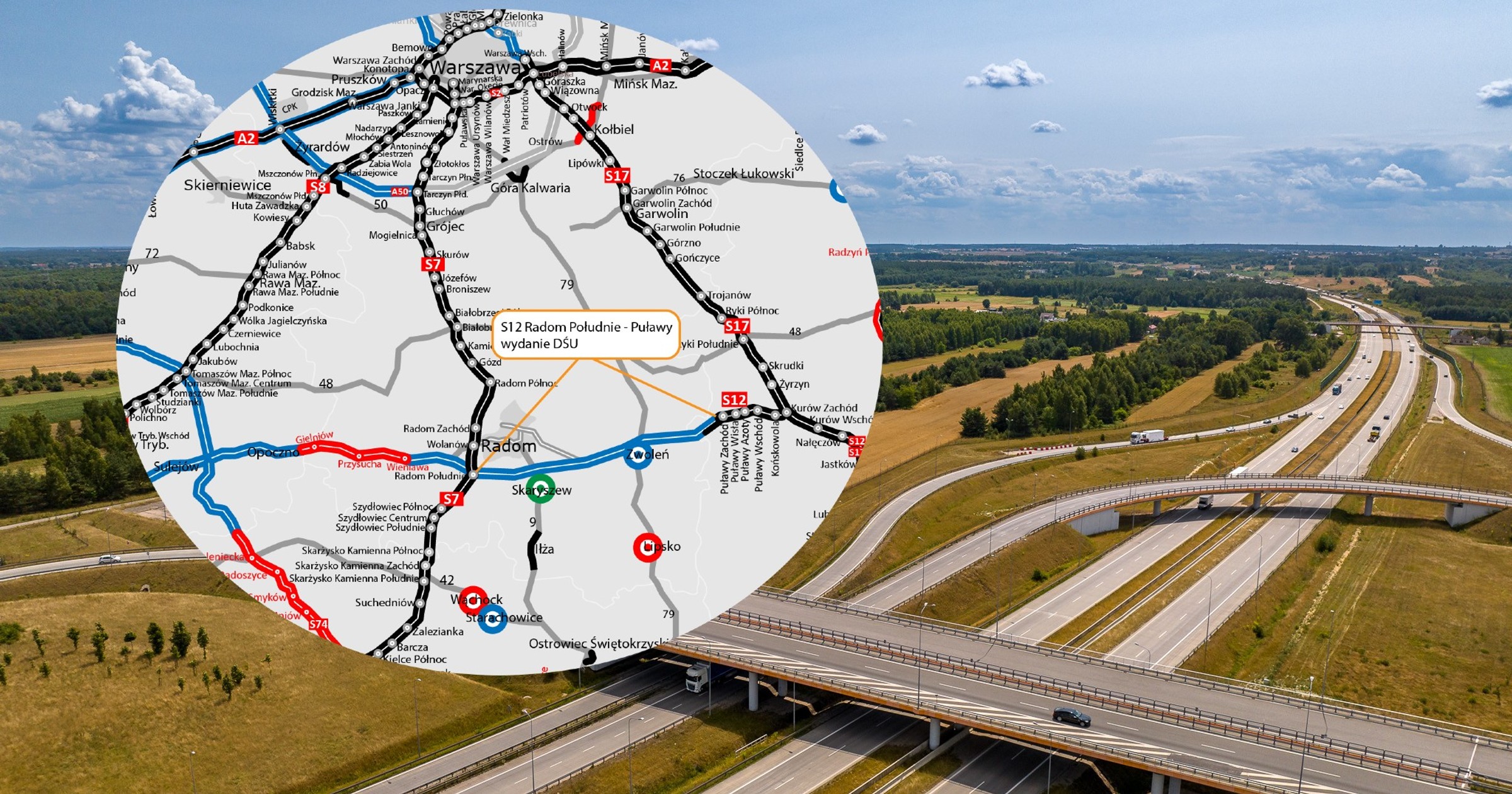 S12 na wschód od Radomia