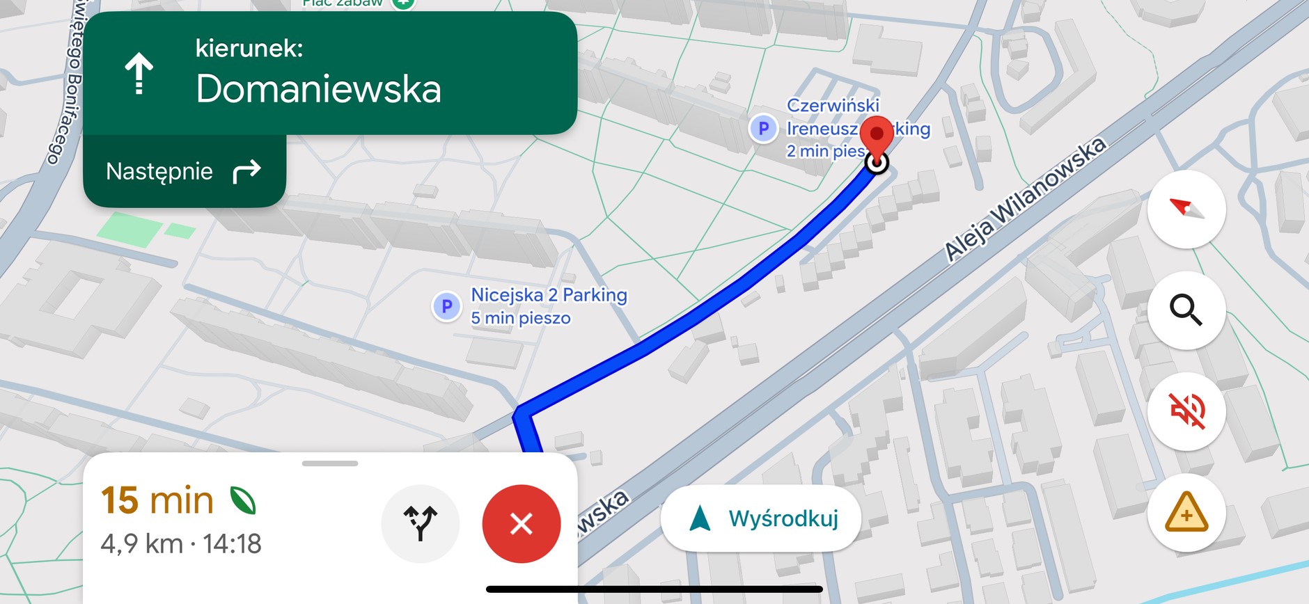 Google Maps wprowadziło nową aktualizację, która wprowadziła informowanie o najbliższych parkingach wokół miejsca docelowego
