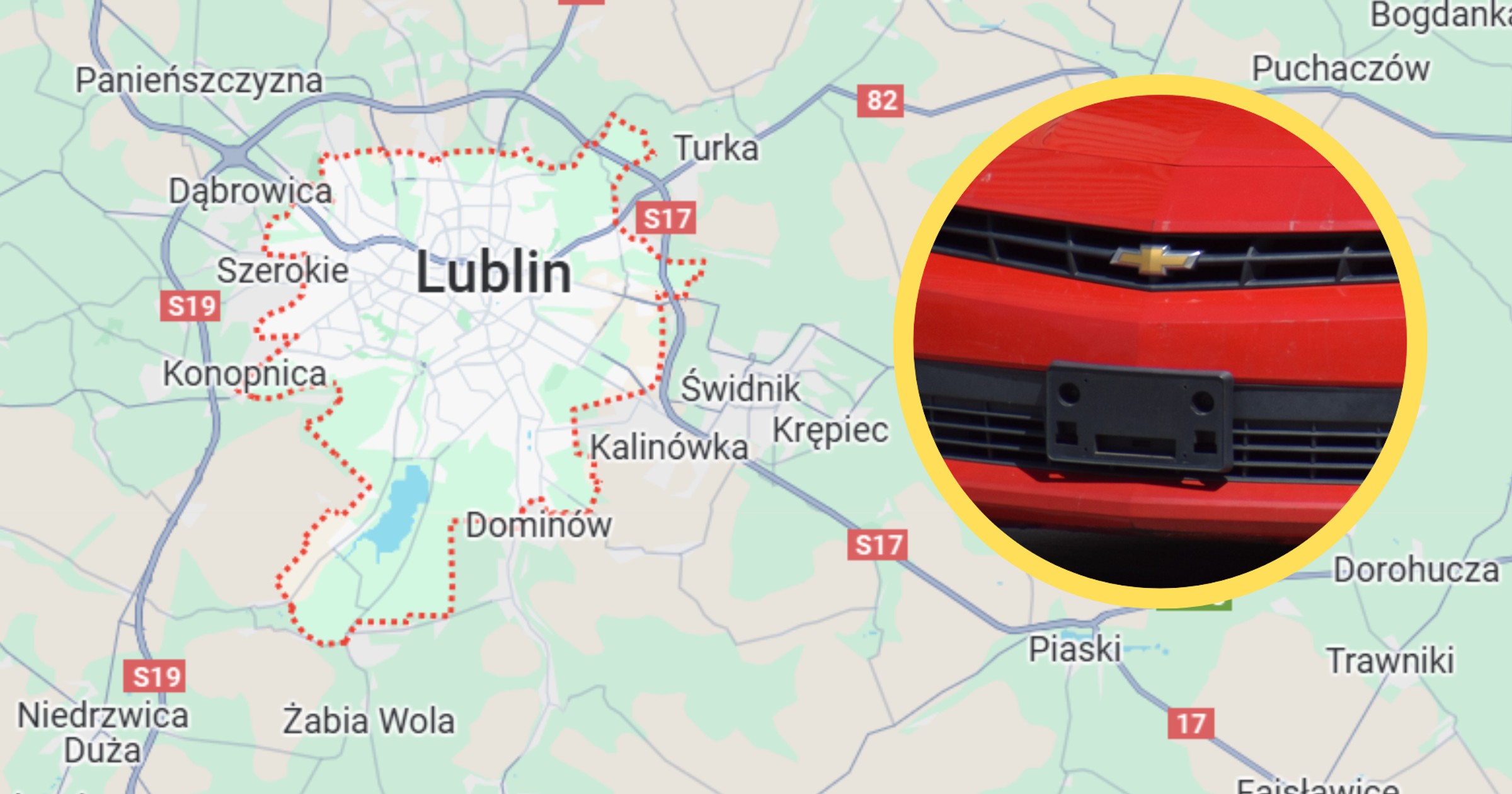 Lublin. Po tym, jak kierowca Chevroleta zapytał ją o drogę, kobieta natychmiast zadzwoniła na policję (Zdjęcie mapy: Mapy Google)
