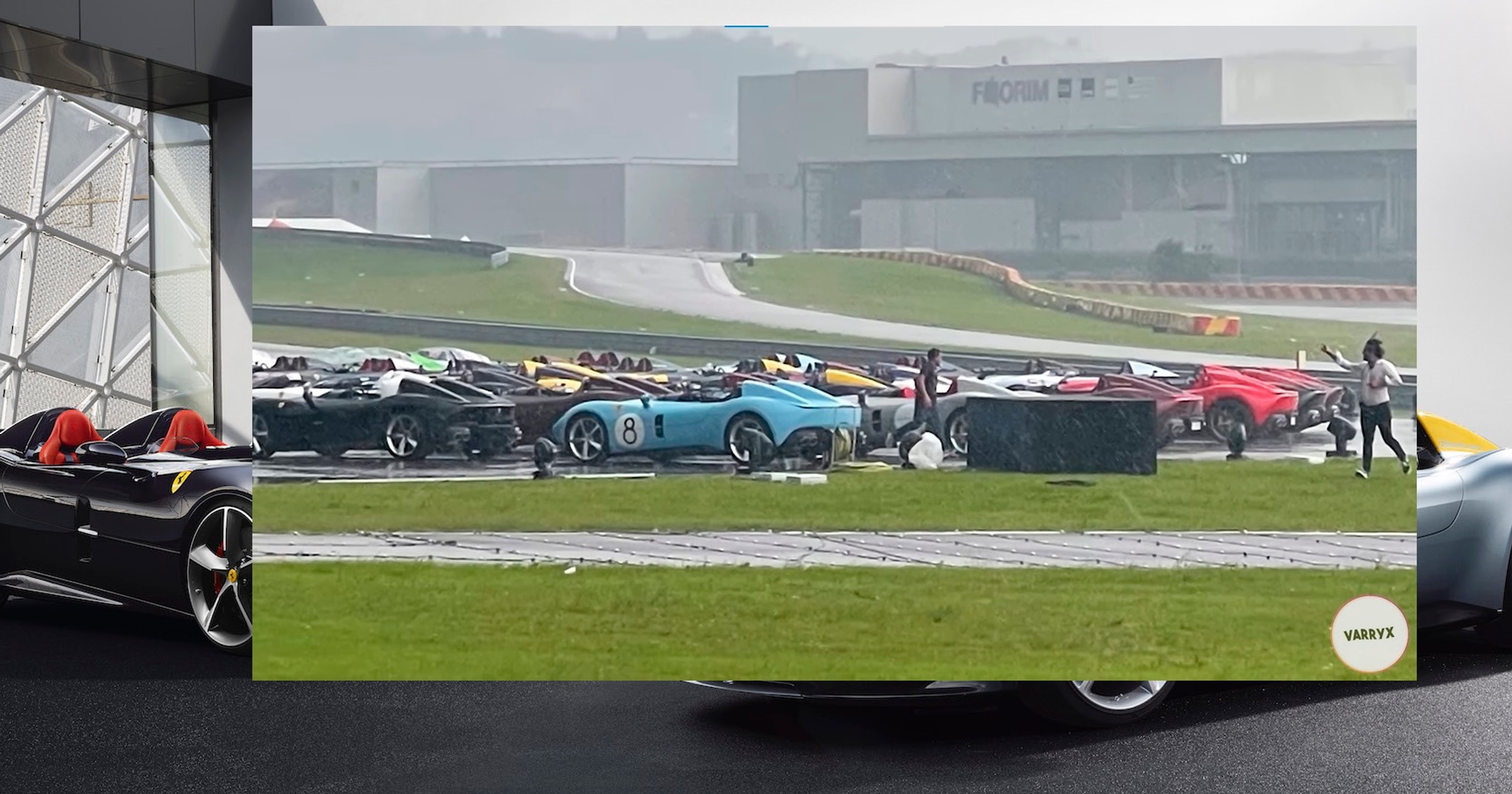 Ferrari Monza zalane przez deszcz