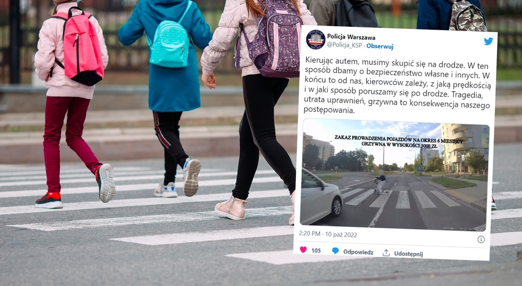 Dziecko mogło zginąć pod kołami rozpędzonego samochodu (screen: Twitter.com/Policja_KSP)