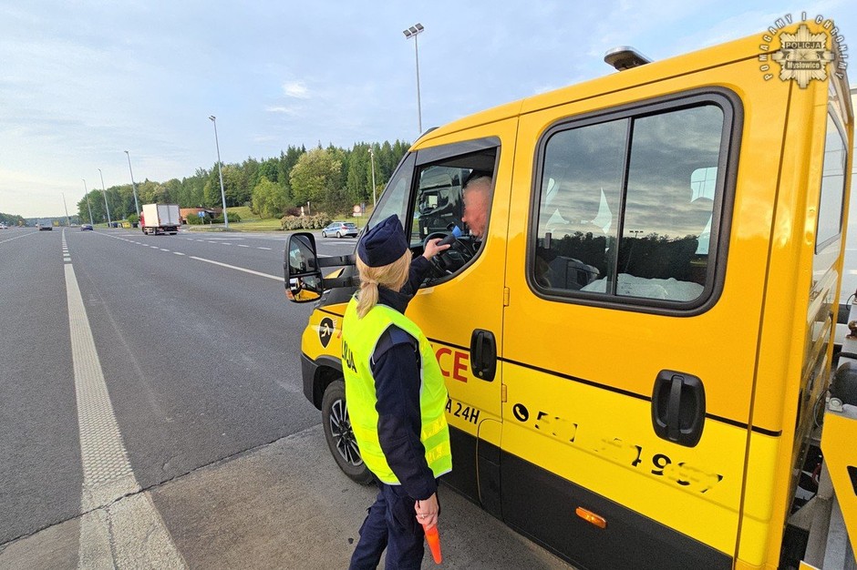 Kontrola trzeźwości na autostradzie A4
