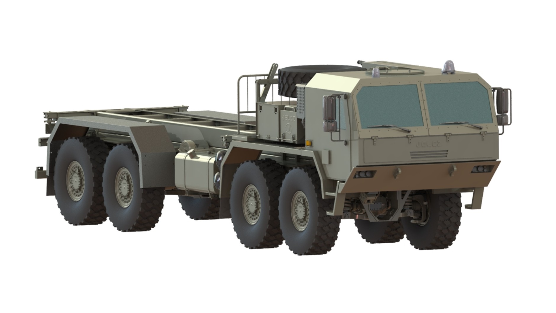 Grafiki przedstawiające Jelcze przygotowane do przewozu wyrzutni HIMARS