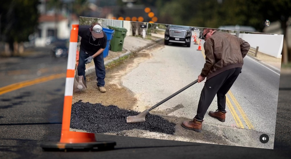 Arnold Schwarzenegger sam naprawił dziurę w jezdni w swojej okolicy