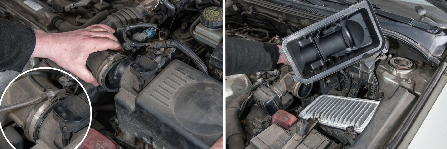 Serwisujemy Toyotę Avensis II 2.0 D4: filtr powietrza