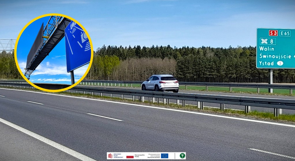Odcinkowy pomiar prędkości Kamery wiszą na S3