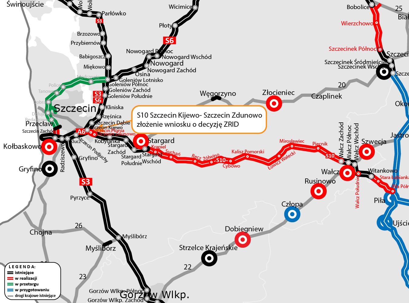 Ostatni odcinek S10 na Pomorzu Zachodnim z wnioskiem o budowę