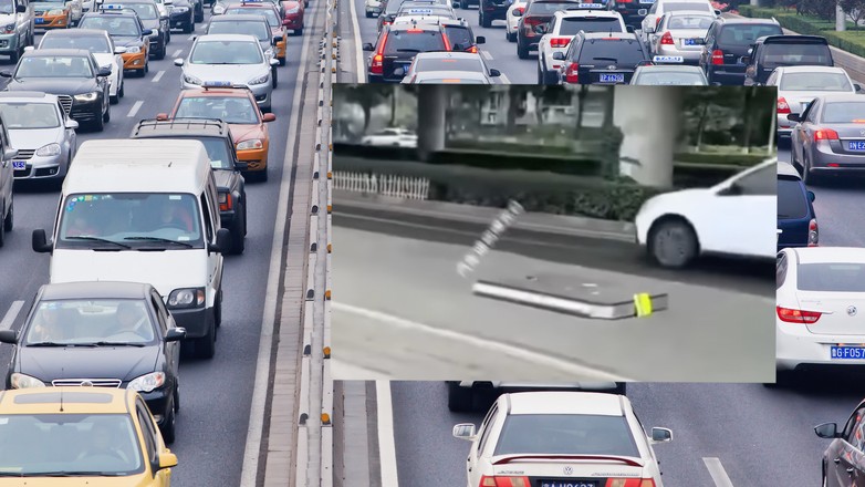 Z samochodu elektrycznego wypadła bateria