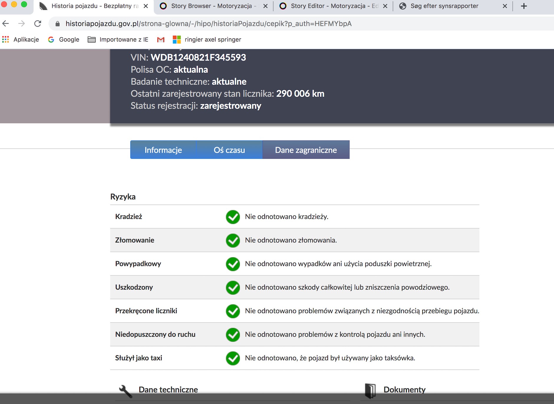 Przy okazji za darmo można sprawdzić m.in. czy nikt auta nie szuka