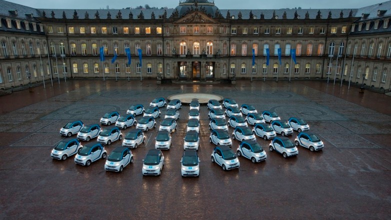 Flota samochodów do wypożyczenia na chwilę - car2go