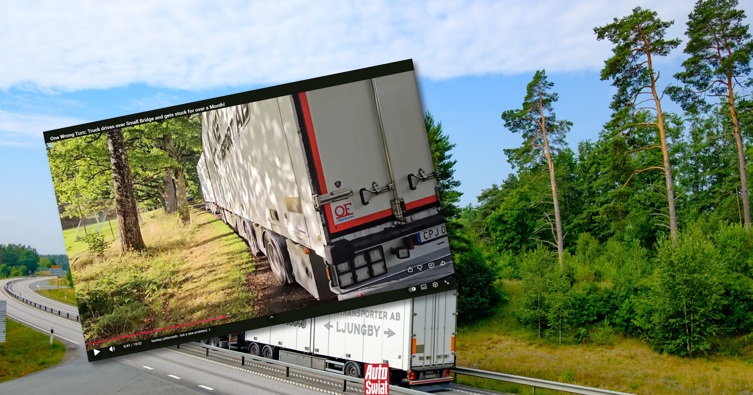 Ciężarówka utknęła w szwedzkim rezerwacie przyrody. Kierowca przez ponad miesiąc czekał na ratunek