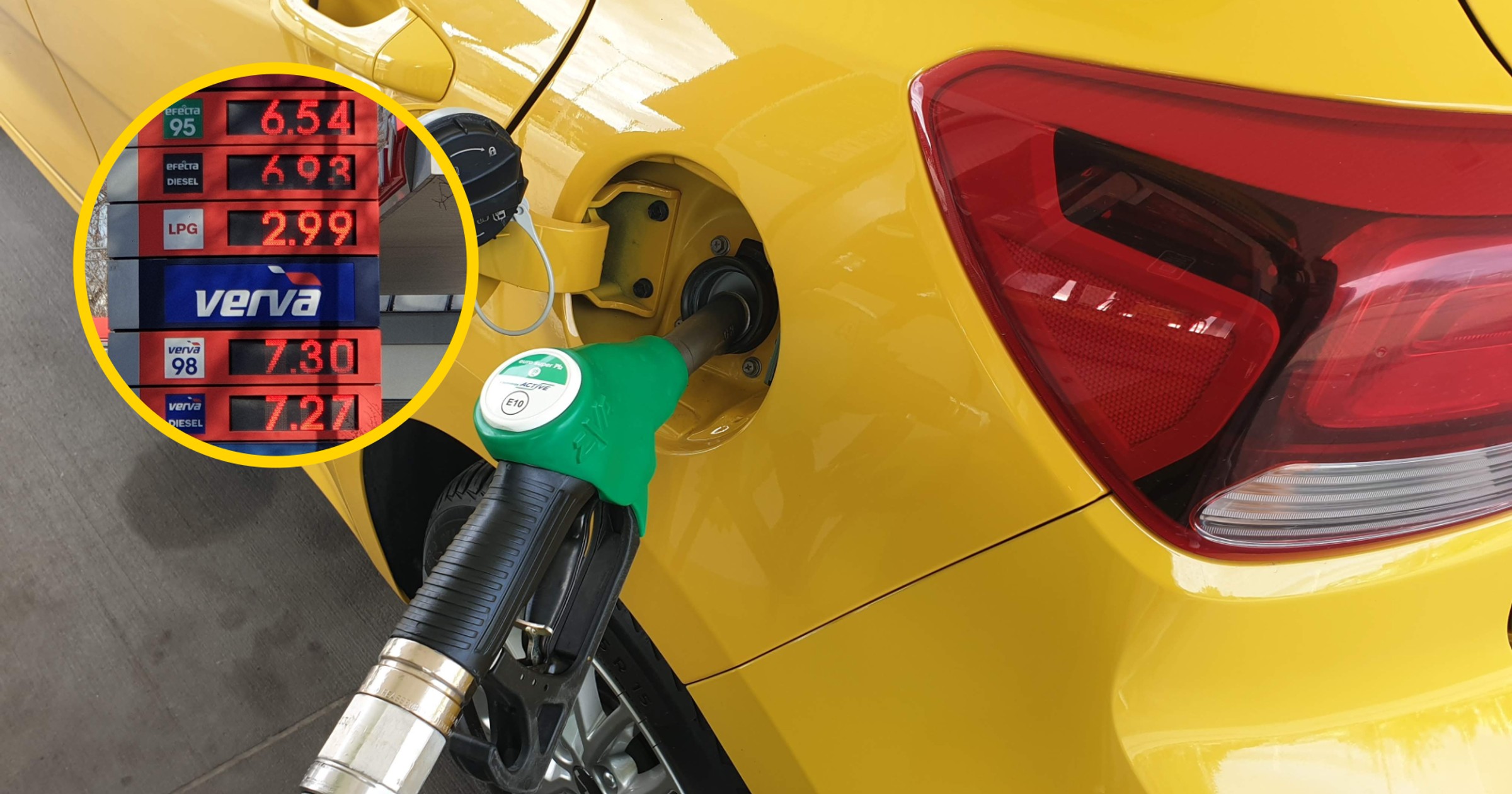 Ceny na jednej z warszawskich stacji paliw