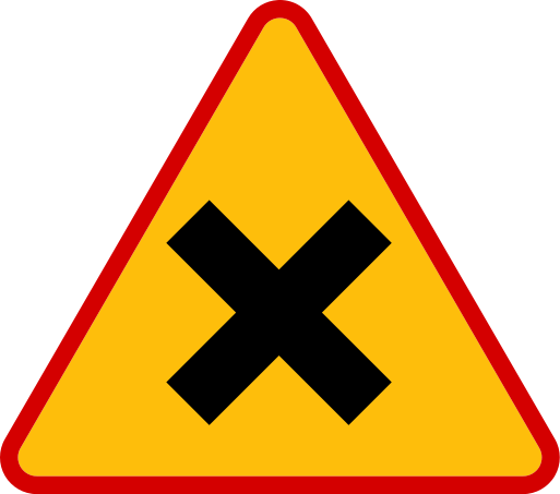 Znak drogowy - skrzyżowanie dróg — skrzyżowanie równorzędne