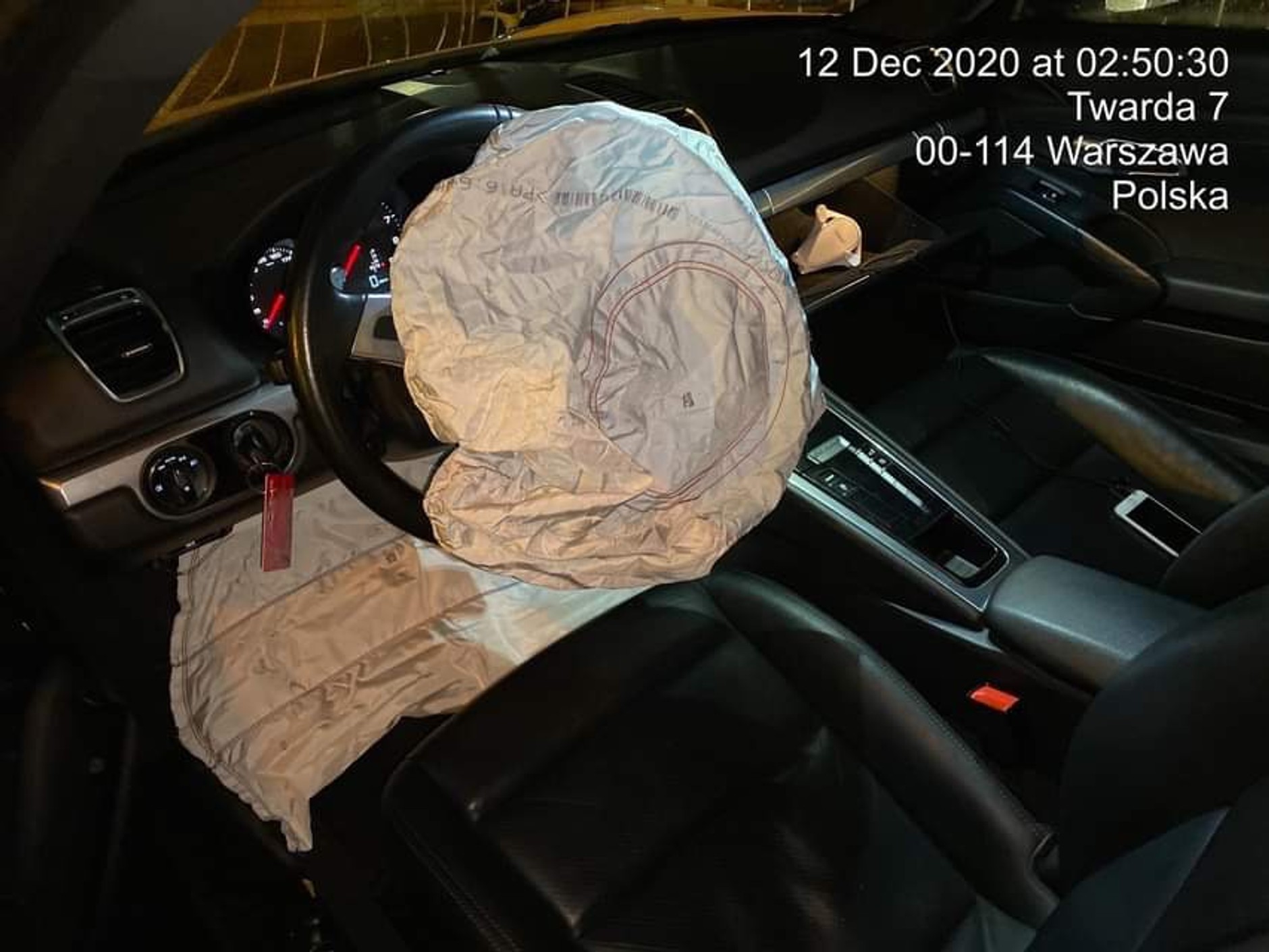 Porsche Cayman po wypadku