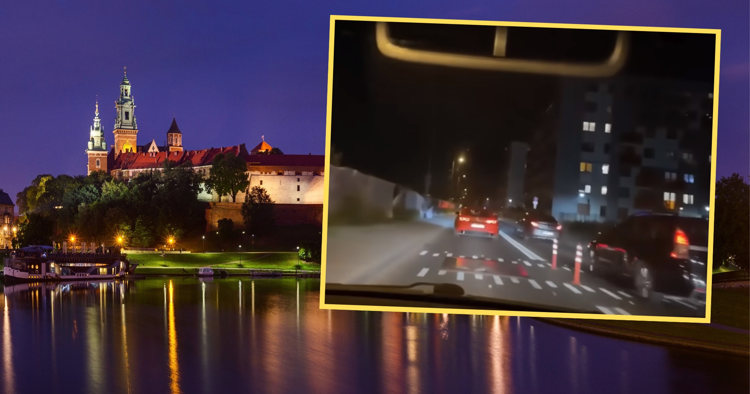 Streamerzy transmitowali swój szaleńczy rajd po ulicach Krakowa. Nagrania trafiły do sieci (screen: Bandyta z kamerką/YouTube)