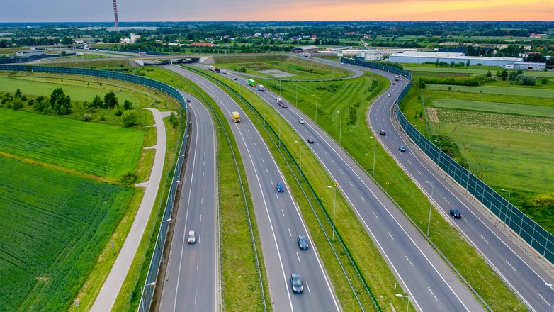 Autostrada A2 w okolicy węzła Pruszków