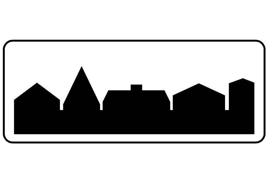 Znak D-42 - rozpoczęcie obszaru zabudowanego