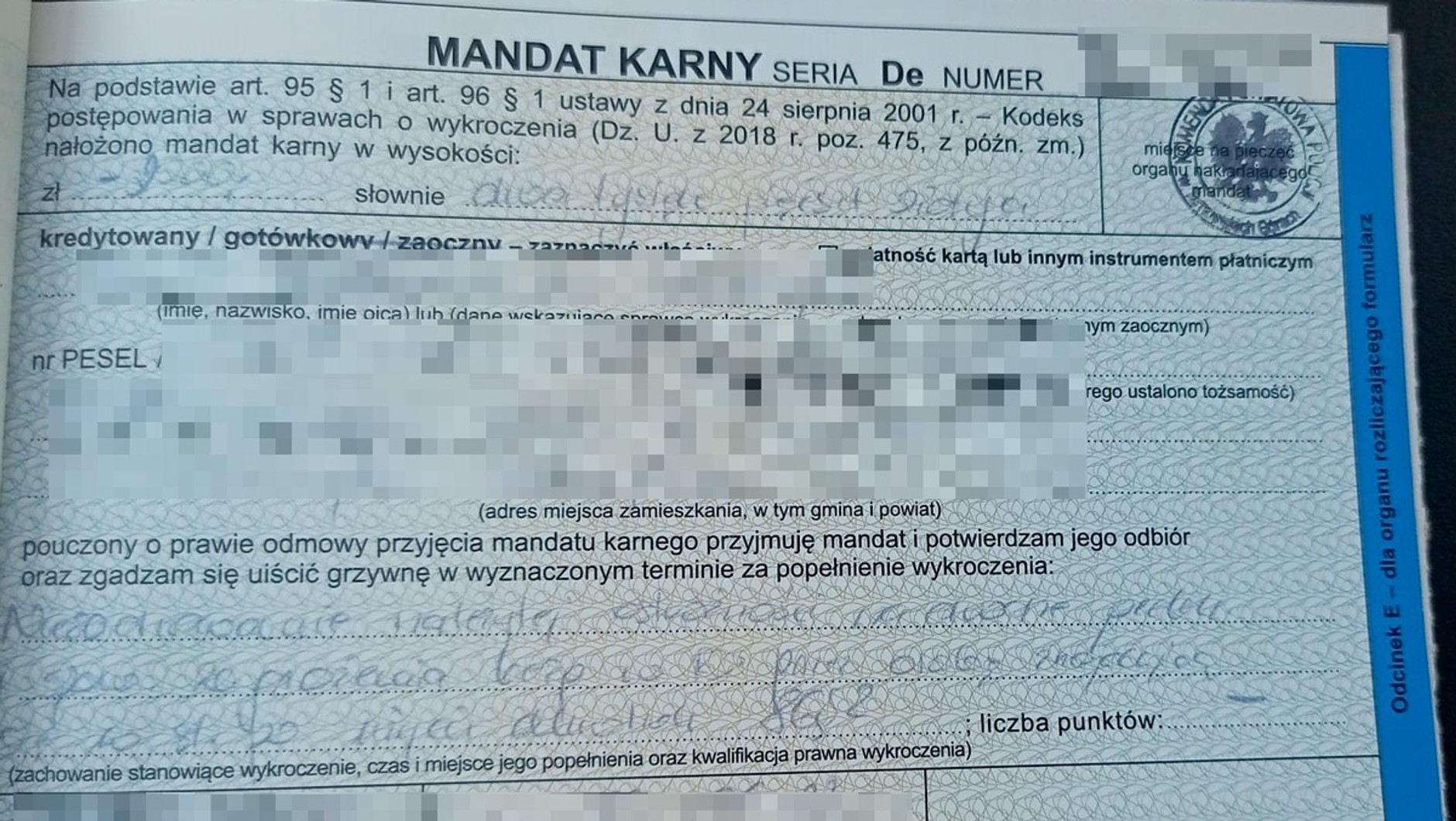 Mandat karny